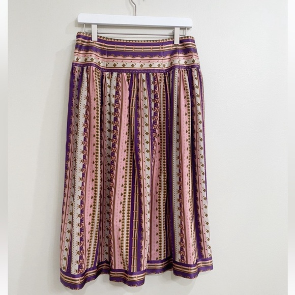Tory Burch Silk Burnt Pleated Skirt - Picture 6 of 10